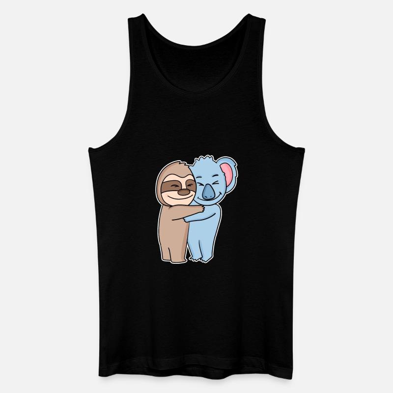 Sloth and koala hugging - hug - Men’s Organic Tank Top - black
