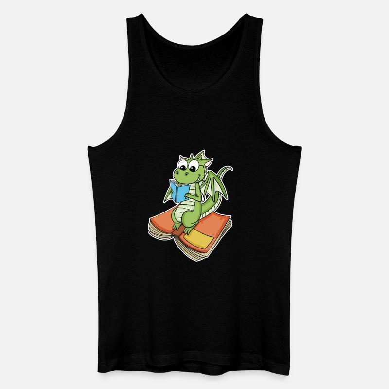 Bücher Drache Drachen - Männer Bio Tank Top - Schwarz