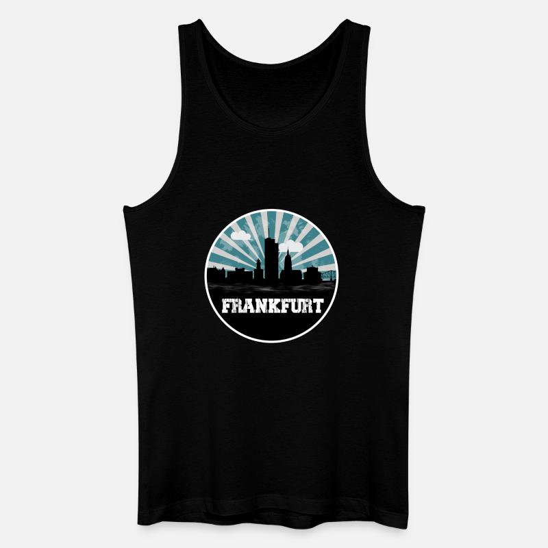 Frankfurt Skyline Blue Hour - Männer Bio Tank Top - Schwarz