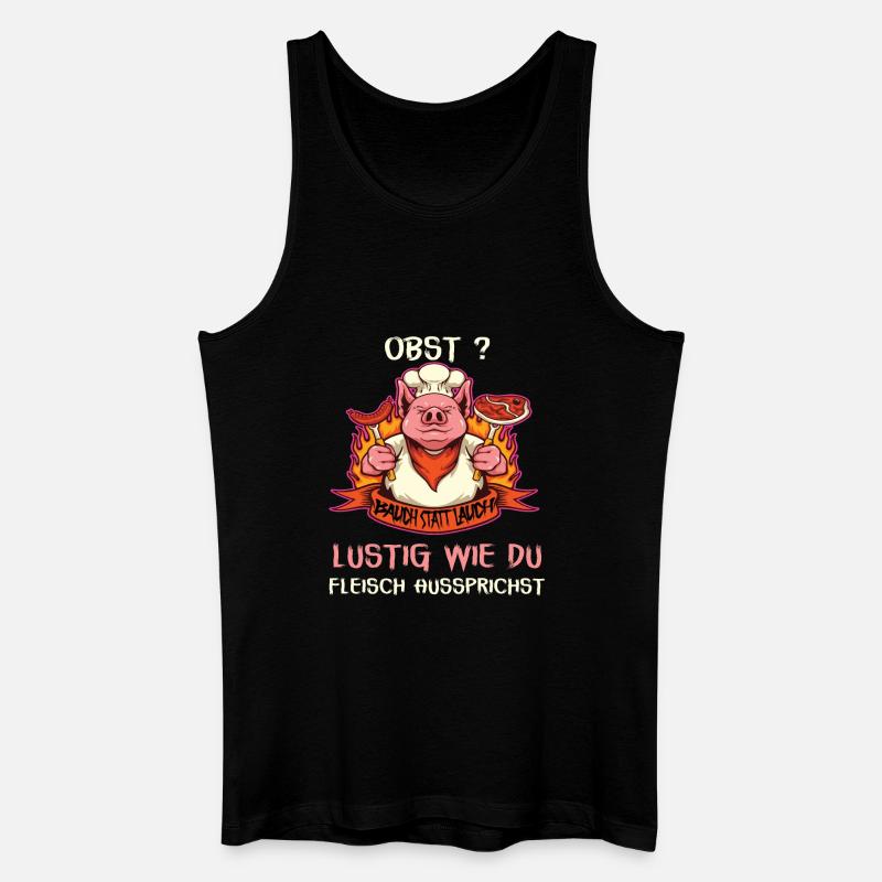 Witziges Schwein mit Fleischspruch - Männer Bio Tank Top - Schwarz
