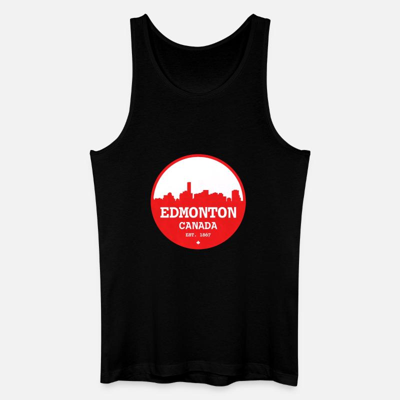 Edmonton Skyline Rundkreis - Männer Bio Tank Top - Schwarz