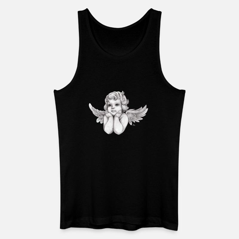 Kleine träumerische Engel-Putte - Männer Bio Tank Top - Schwarz