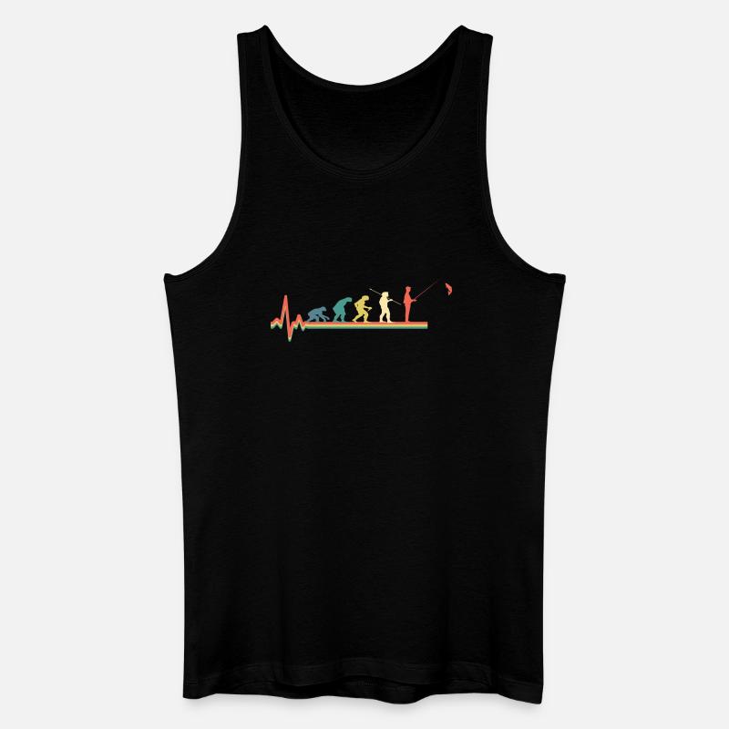 Angeln Angler Evolution Retro Fischer - Männer Bio Tank Top - Schwarz