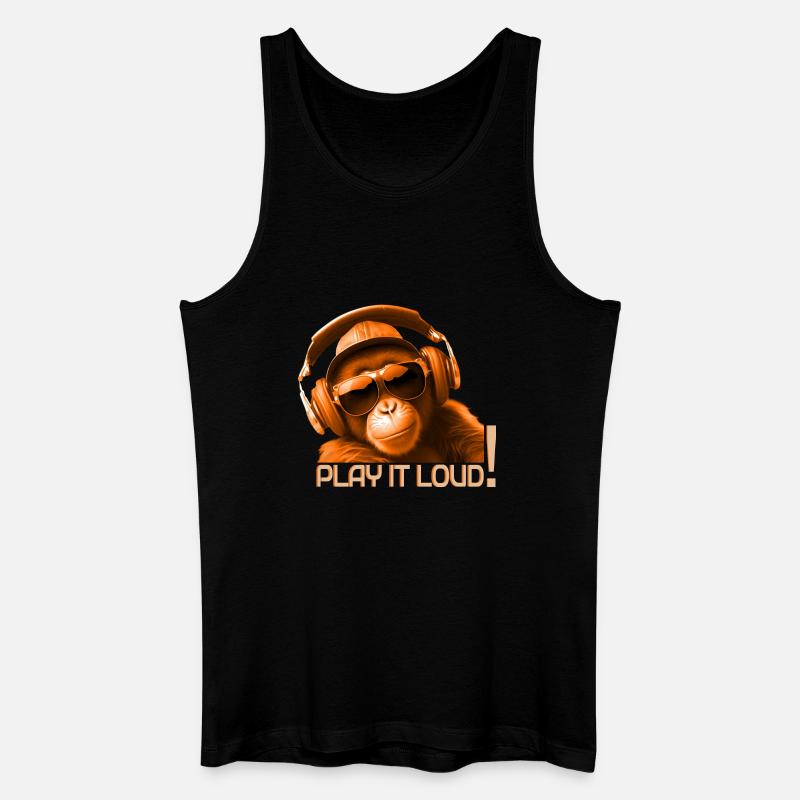 Play It Loud Affe DJ - Männer Bio Tank Top - Schwarz
