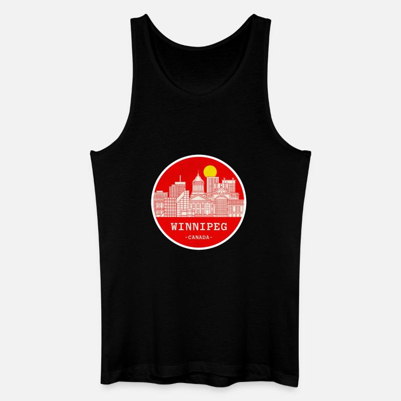 Winnipeg Stadtsilhouette Kreis - Männer Bio Tank Top - Schwarz