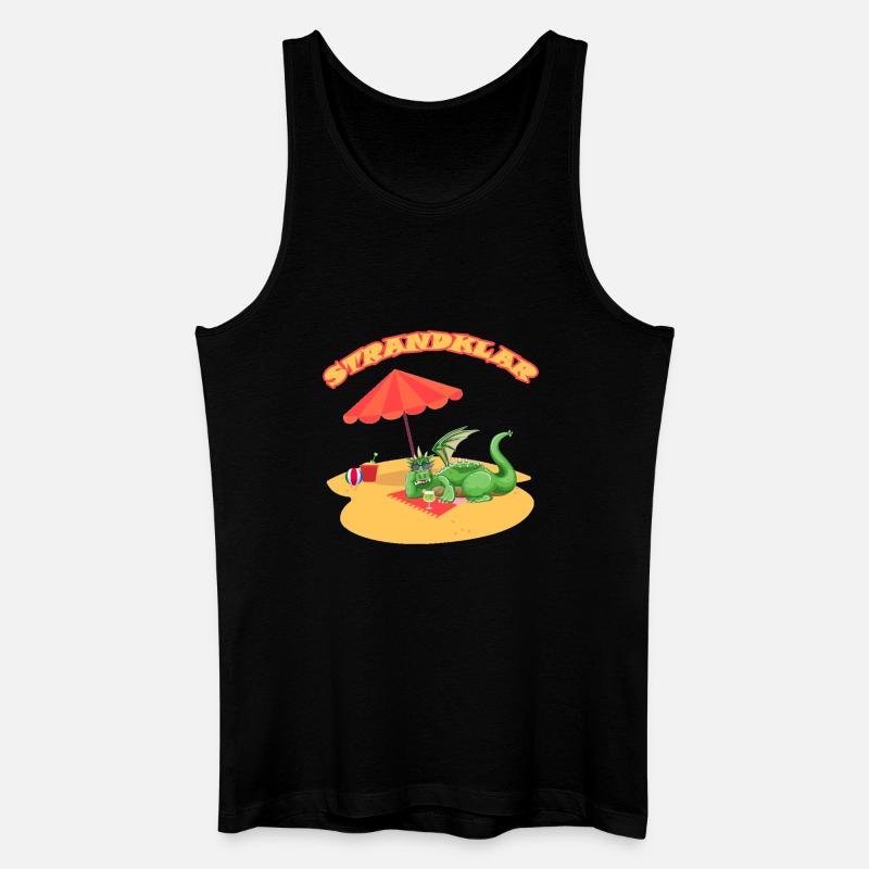 Strandklar Dinosaurier - Männer Bio Tank Top - Schwarz