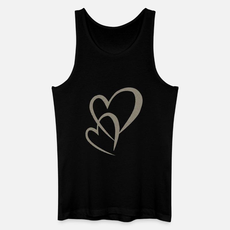 herzen doppelt gewebe - Männer Bio Tank Top - Schwarz
