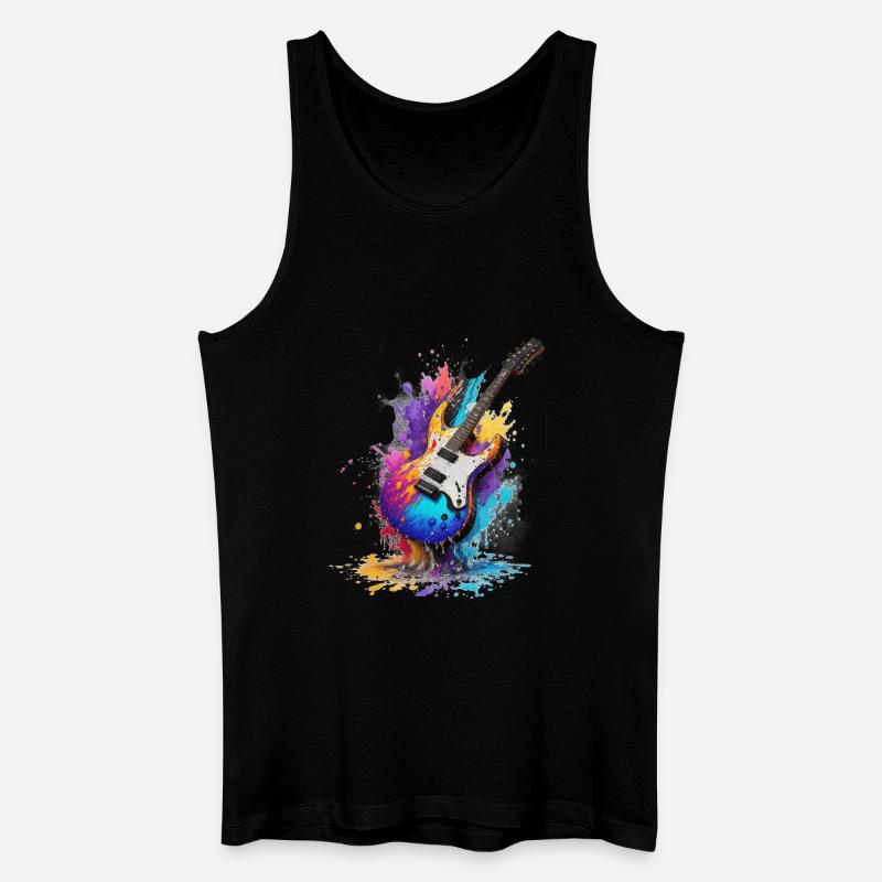 Gitarre - Männer Bio Tank Top - Schwarz