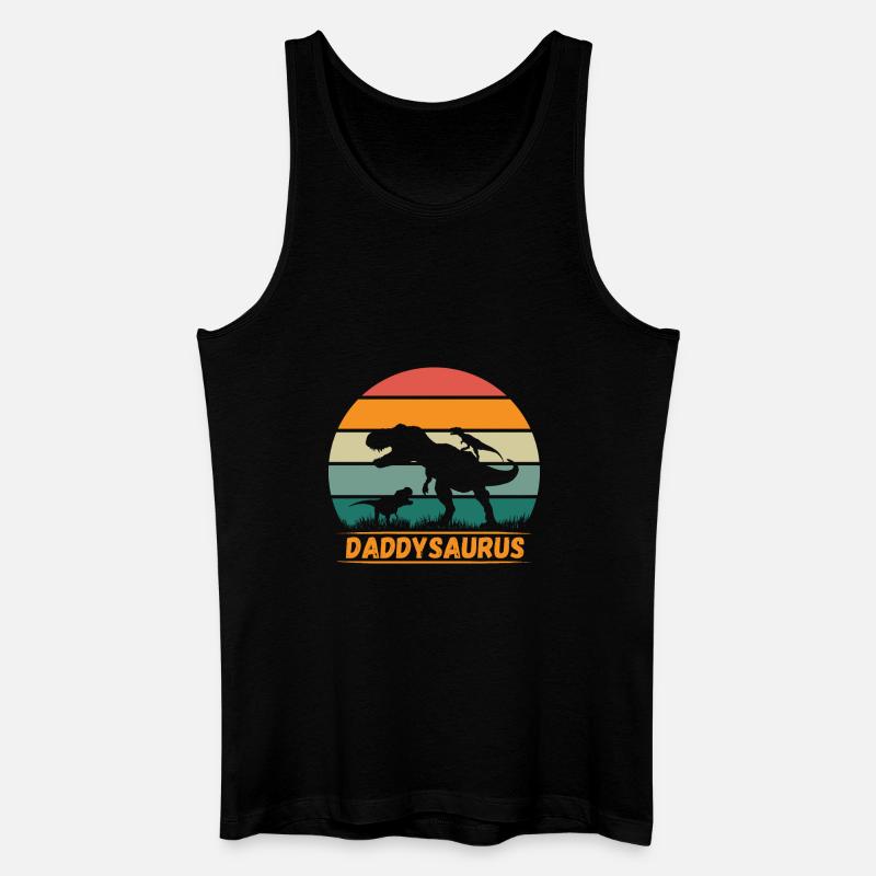 DADDYSAURUS - Männer Bio Tank Top - Schwarz