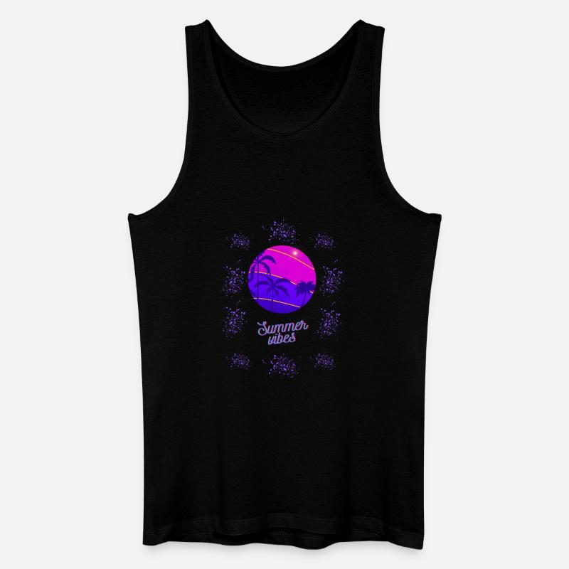 Sommer Vibes Neon Design - Männer Bio Tank Top - Schwarz
