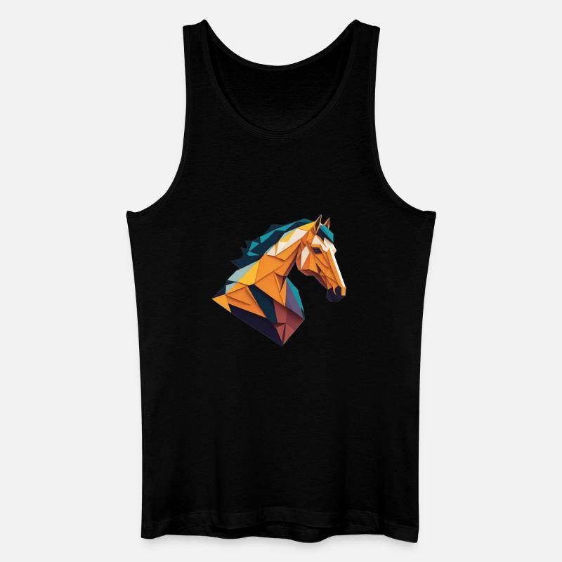 Origami Pferd - Männer Bio Tank Top - Schwarz