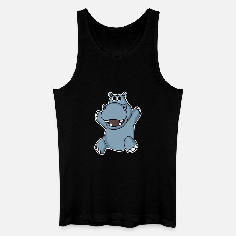 Niedliches Nilpferd - Männer Bio Tank Top - Schwarz