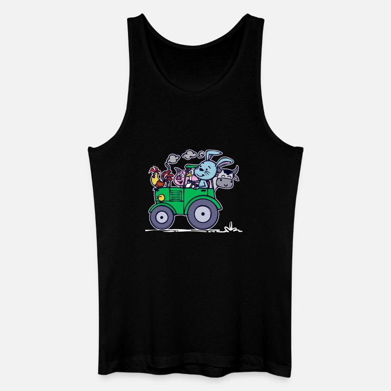 Landmaschinen Statement Ackerbau Bauernhof Traktor - Männer Bio Tank Top - Schwarz