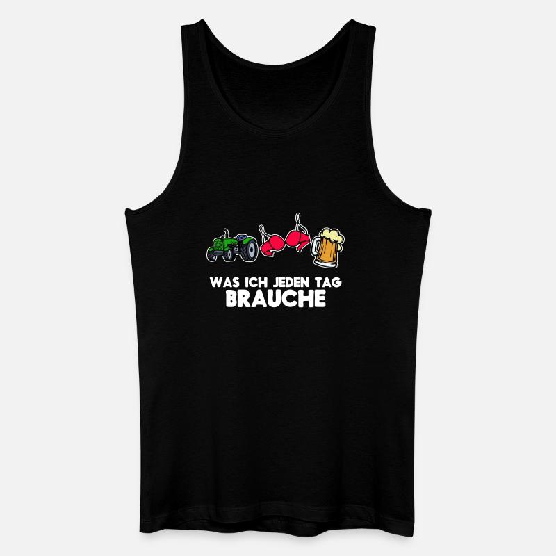 Landwirtschaft Ackerbau Bauer Traktor Statement - Männer Bio Tank Top - Schwarz