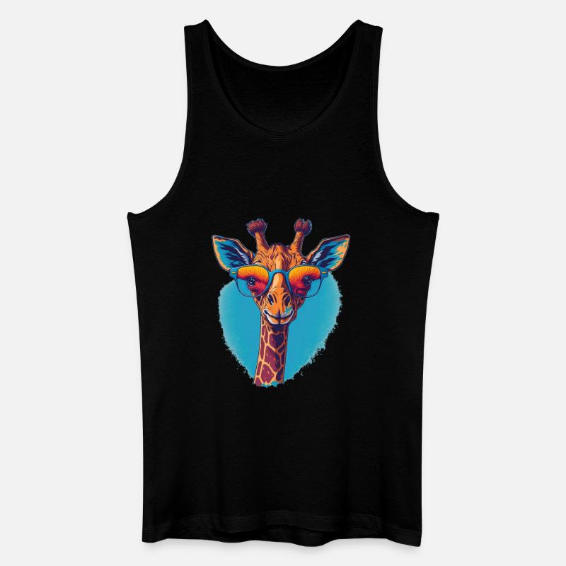Giraffe mit Durchblick - Männer Bio Tank Top - Schwarz