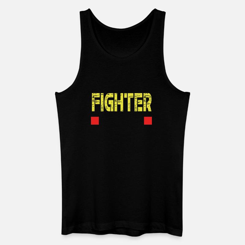 FIGHTER Textbasis - Männer Bio Tank Top - Schwarz