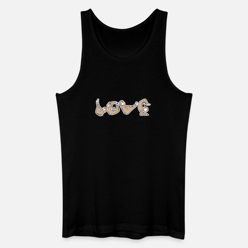 Affe LOVE Yoga - Männer Bio Tank Top - Schwarz