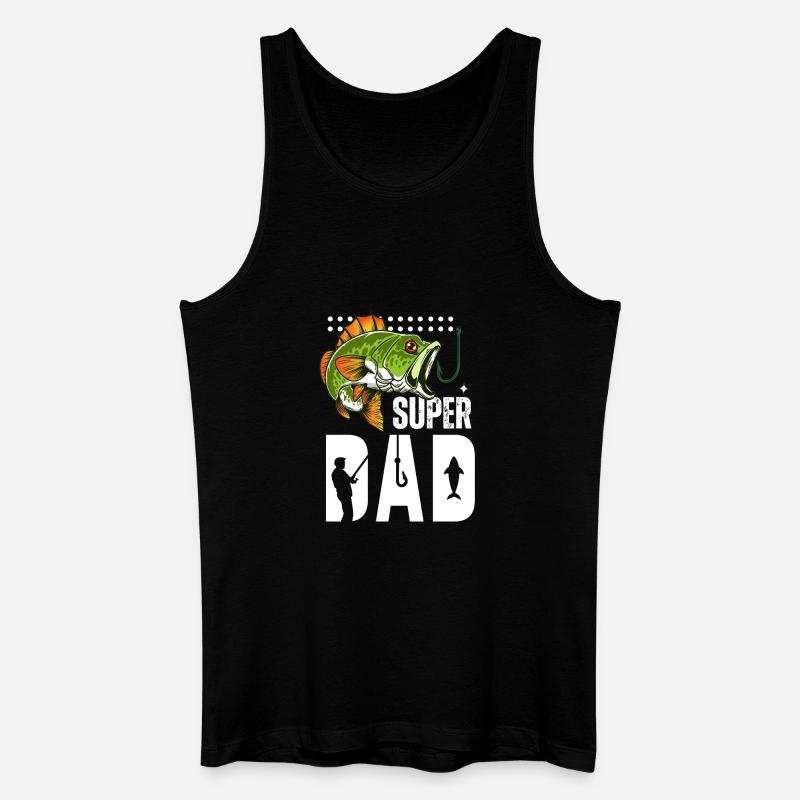 Super Dad Pêche Poisson Géant - Débardeur bio Homme - noir