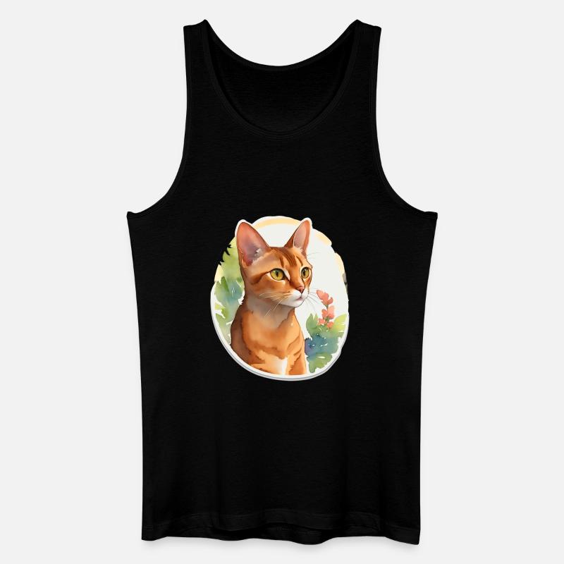 Abessinierkatze - Männer Bio Tank Top - Schwarz