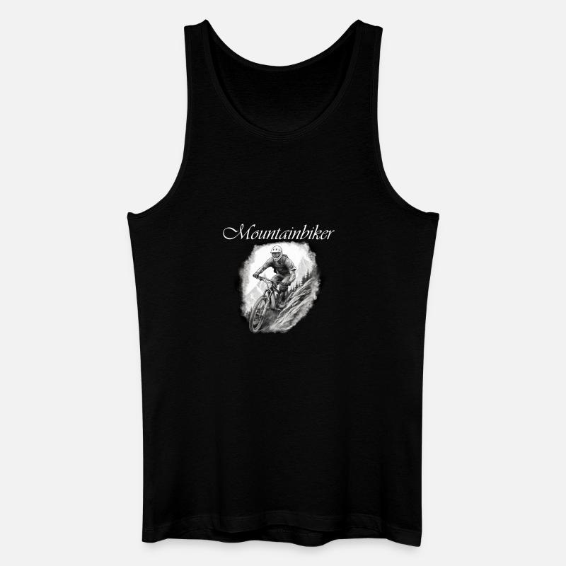 Mountainbiker weiß - Männer Bio Tank Top - Schwarz