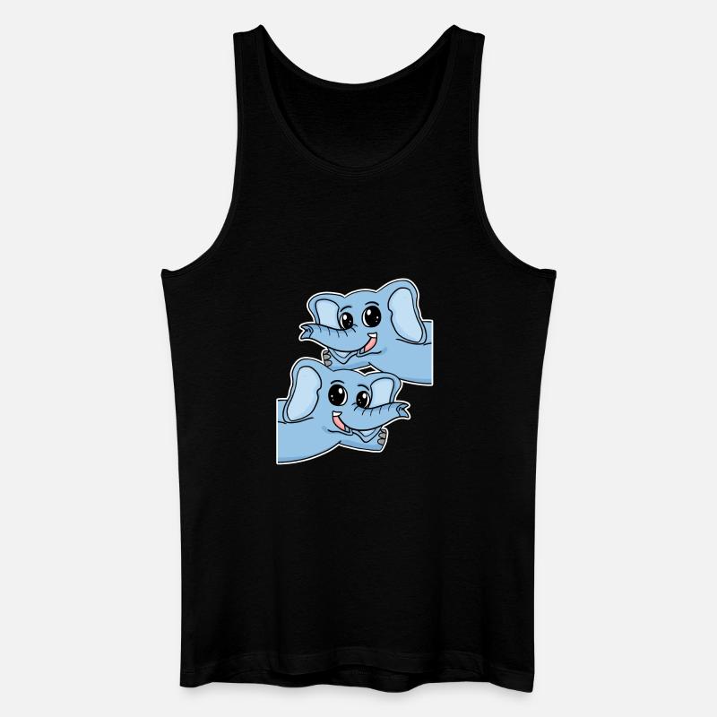 Elefant Elefanten - Männer Bio Tank Top - Schwarz