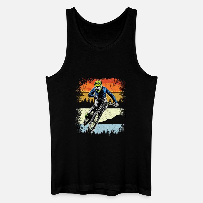 Sunset Trail MTB Fahrer - Männer Bio Tank Top - Schwarz