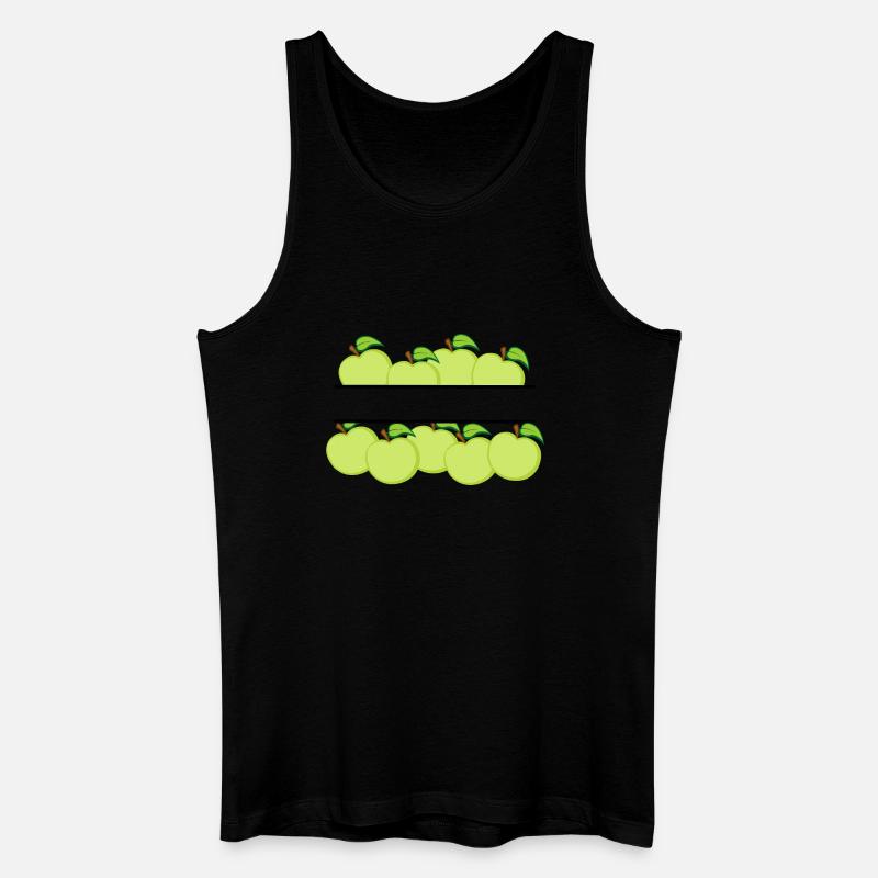 Äpfelfahne mit grünem Apfel - Männer Bio Tank Top - Schwarz