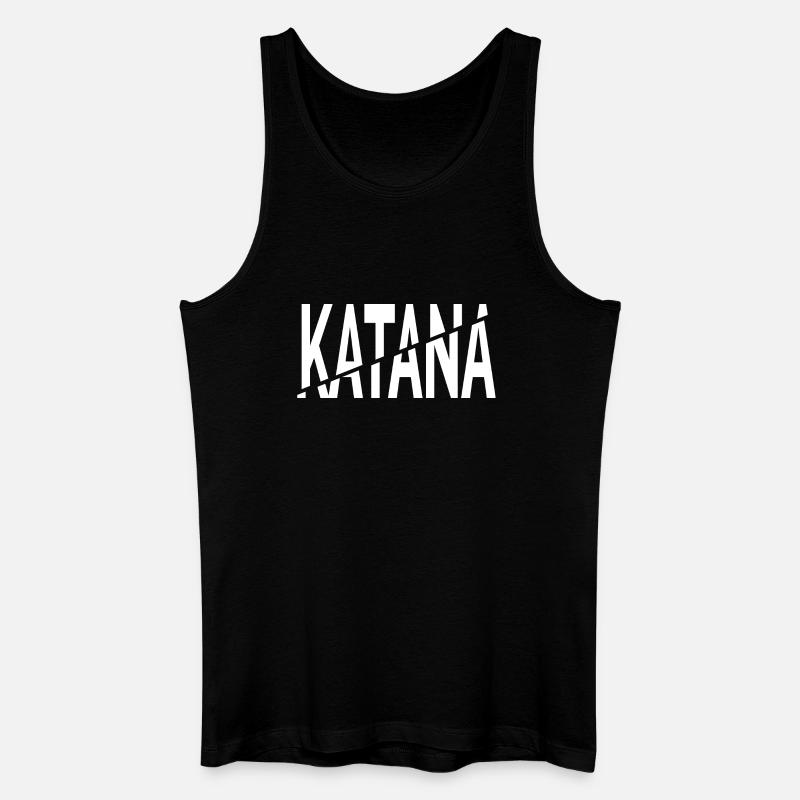Katana-Schnitt - Männer Bio Tank Top - Schwarz