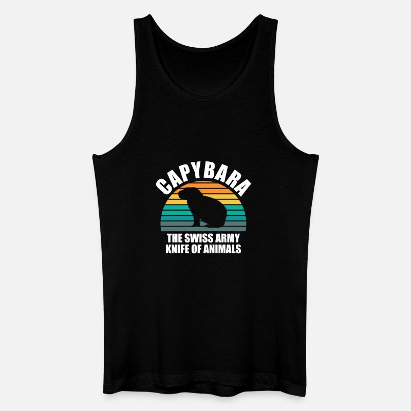 Capybara Zootier Design - Männer Bio Tank Top - Schwarz