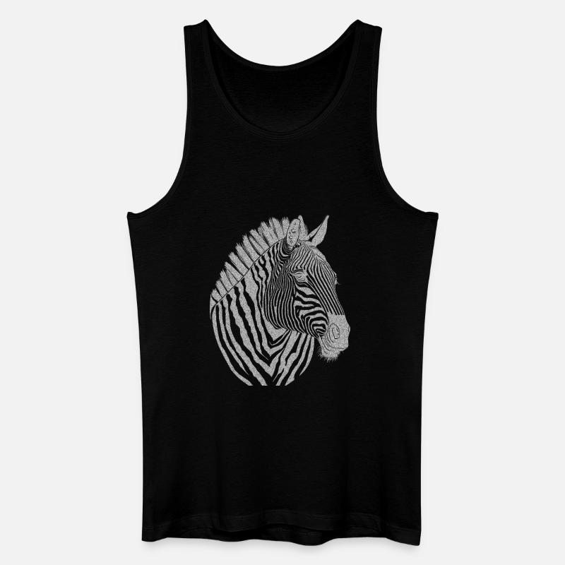Zebra Noir - Männer Bio Tank Top - Schwarz