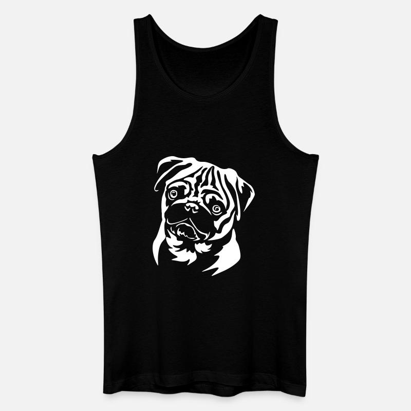 Mops Kopf "Black Edition" - Männer Bio Tank Top - Schwarz