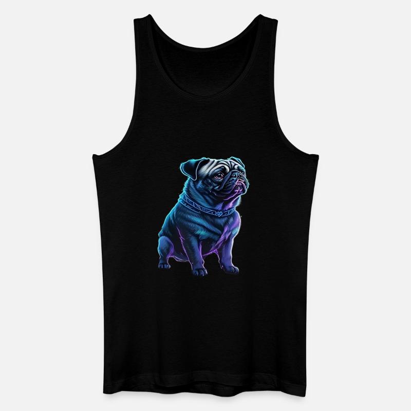 Futuristischer Neon-Mops - Männer Bio Tank Top - Schwarz