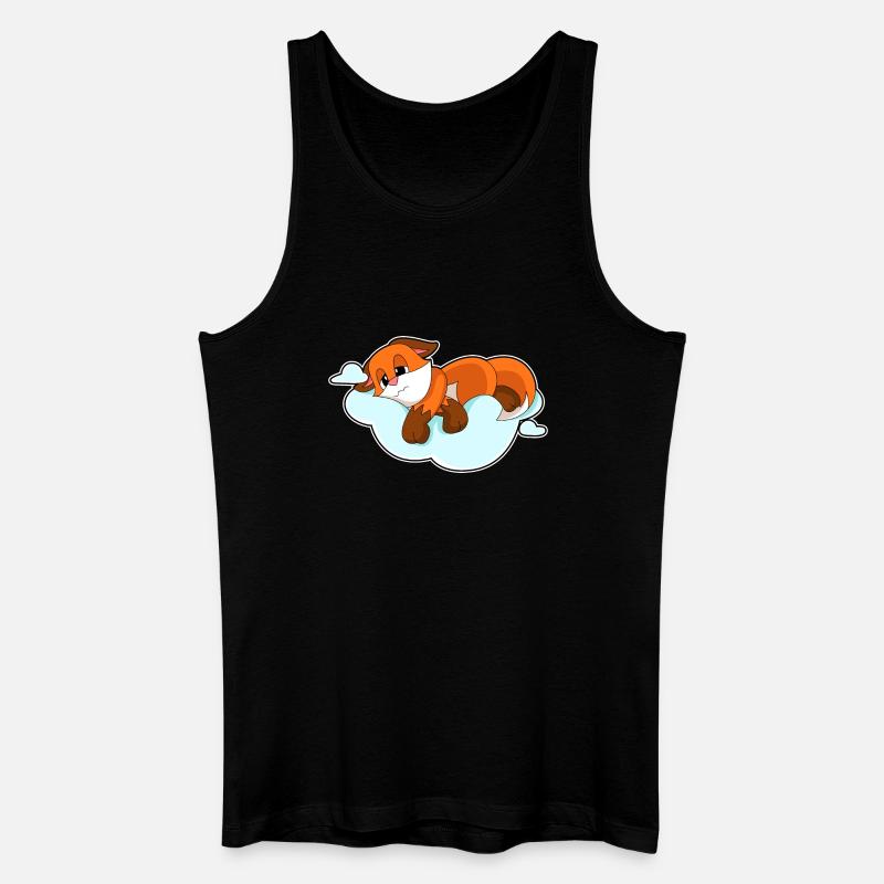 Fuchs Wolken - Männer Bio Tank Top - Schwarz