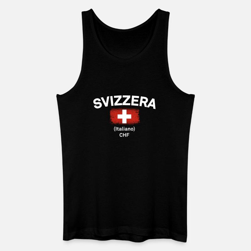 Schweizer italienisches CHF-Emblem - Männer Bio Tank Top - Schwarz