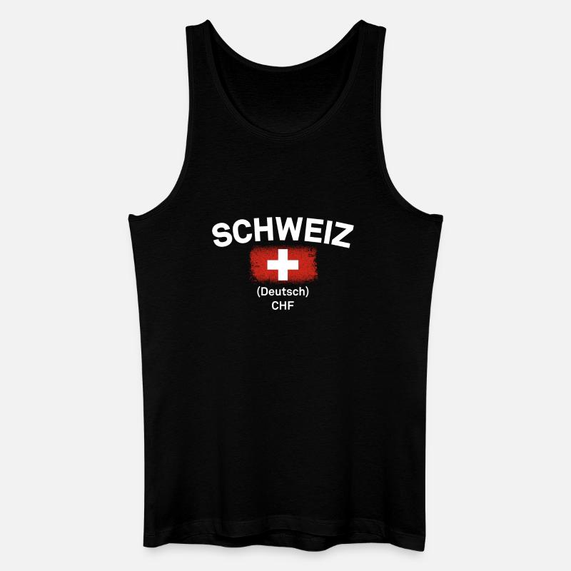 Schweizer Flagge CHF-Emblem - Männer Bio Tank Top - Schwarz