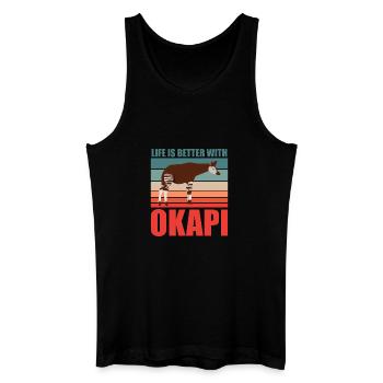 Okapi en harmonie avec la nature - Débardeur bio Homme - noir - Devant