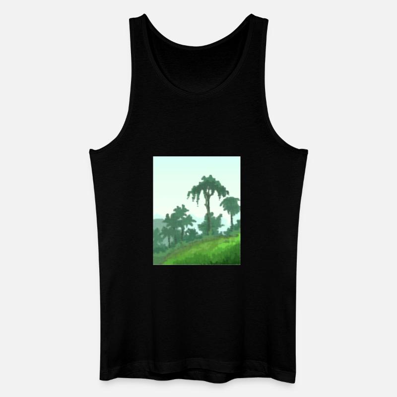 Palmen auf Leinwand - Männer Bio Tank Top - Schwarz