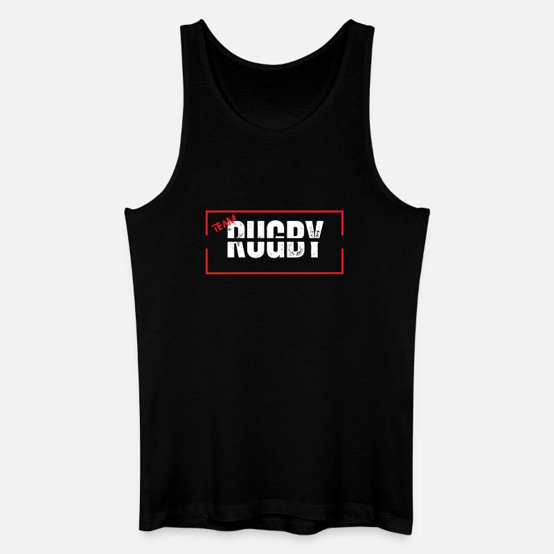 Mannschaft Rugby Rot - Männer Bio Tank Top - Schwarz