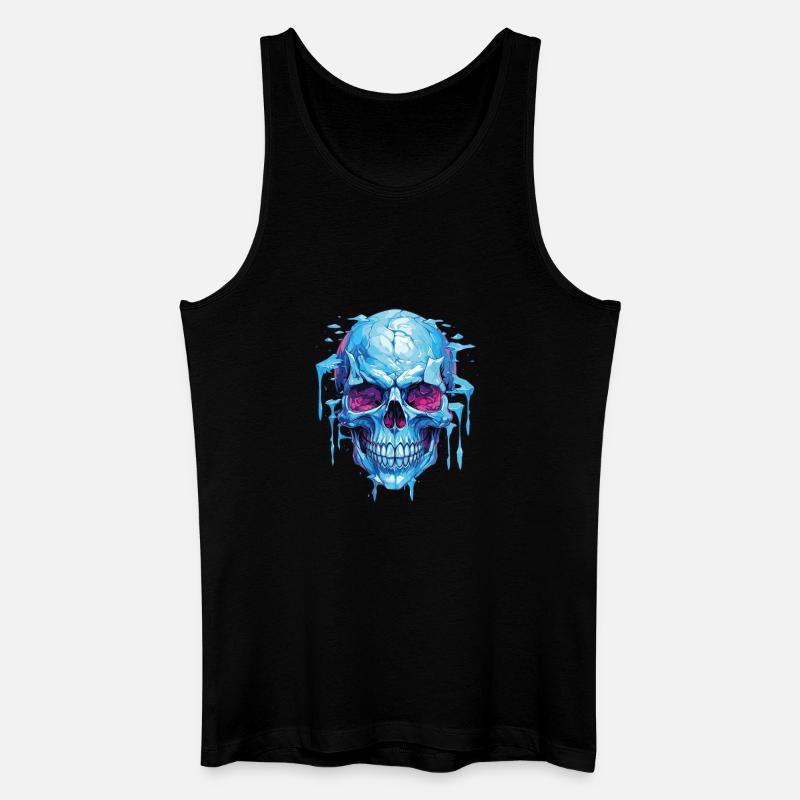 Neon Eis Schädelkunst - Männer Bio Tank Top - Schwarz