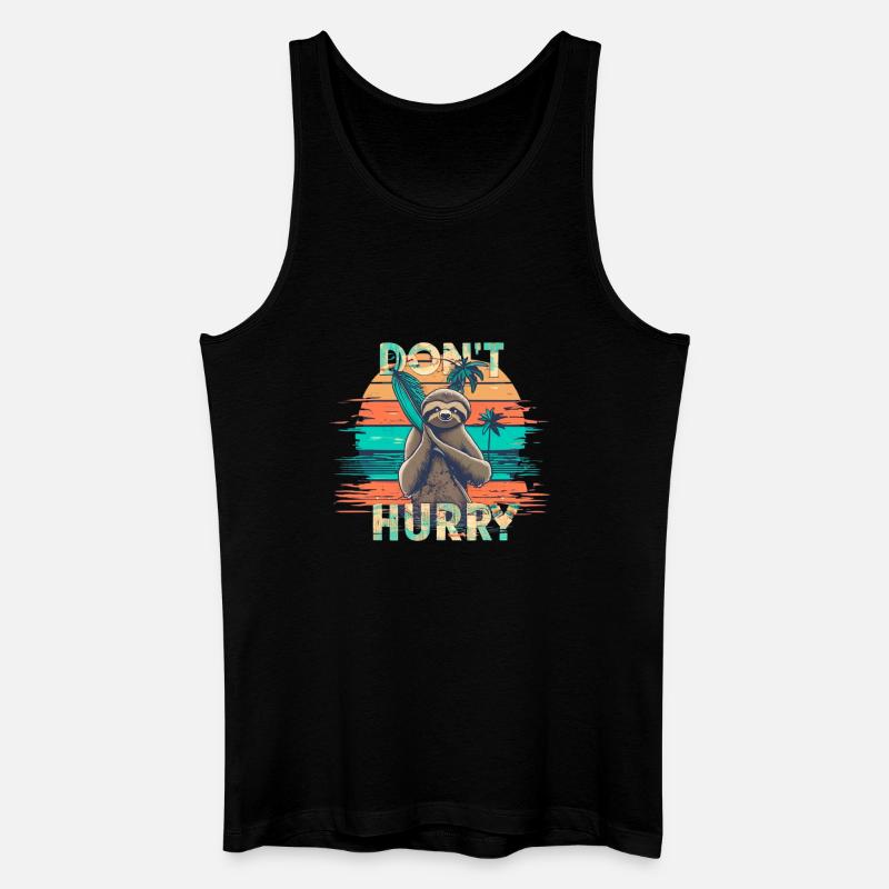 Faultier - Männer Bio Tank Top - Schwarz