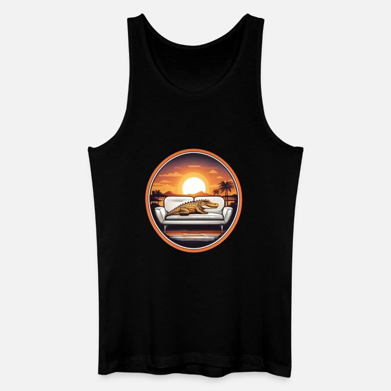 Alligator auf Sofa - Männer Bio Tank Top - Schwarz