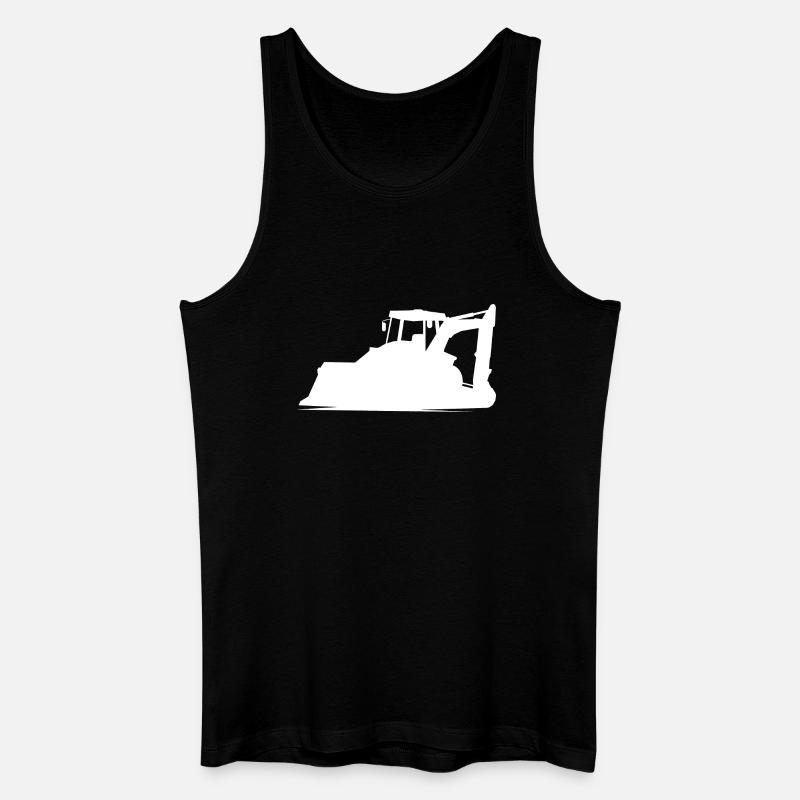 Baggerfahrer und Baugeräteführer Silhouette – - Männer Bio Tank Top - Schwarz
