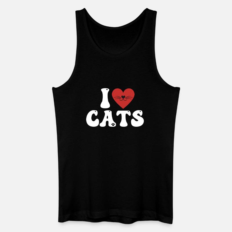 ICH LIEBE KATZEN - Männer Bio Tank Top - Schwarz