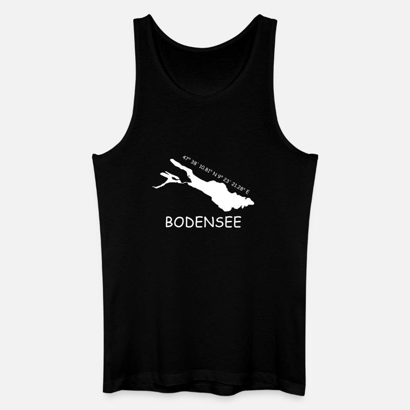 Bodensee Koordinaten - Männer Bio Tank Top - Schwarz