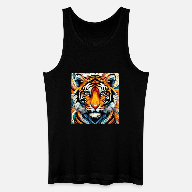 Tiger - Männer Bio Tank Top - Schwarz