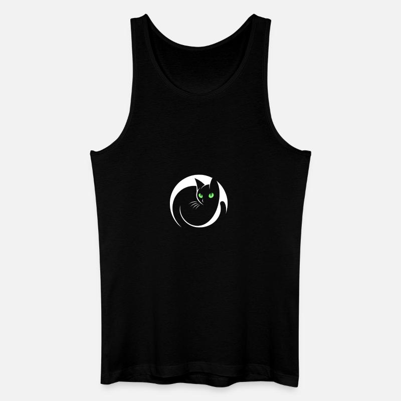 Elegante schwarze Katze - Männer Bio Tank Top - Schwarz