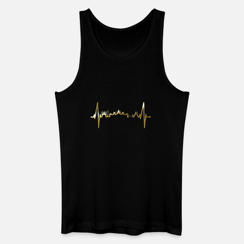 Budapest Skyline Herzschlag Ungarn Herz Budapester - Männer Bio Tank Top - Schwarz