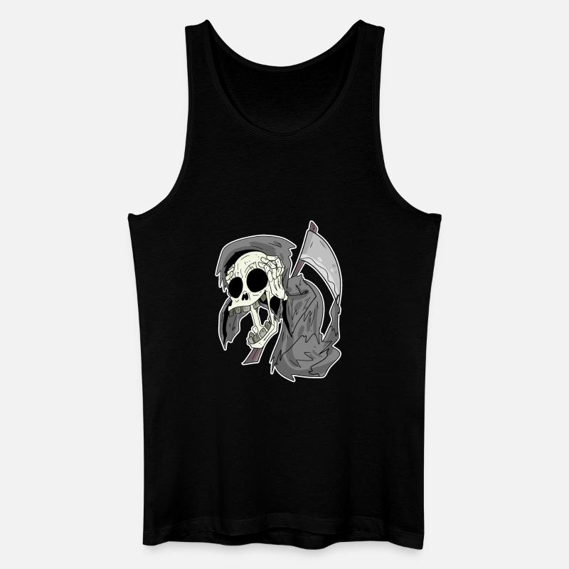 Grim Reaper griner sjovt grine - Økologisk tanktop til mænd - sort