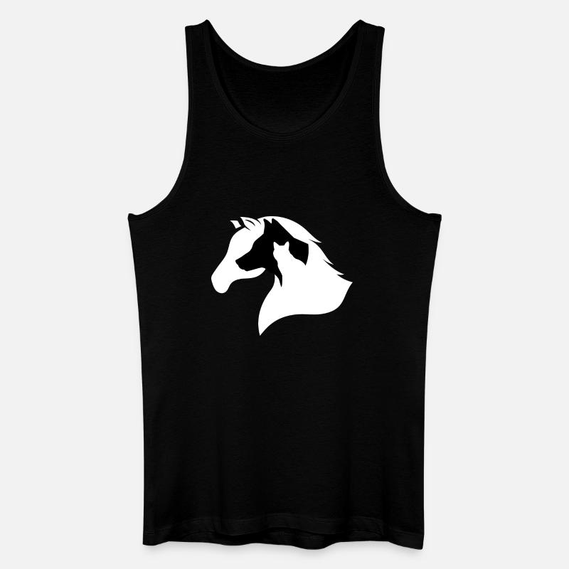 Pferd, Hund, Katze-Silhouette - Männer Bio Tank Top - Schwarz