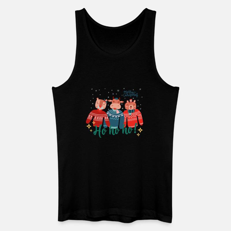Hässlicher Weihnachtspullover - Frohe Weihnachten - Männer Bio Tank Top - Schwarz